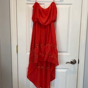 Strapless high low dress